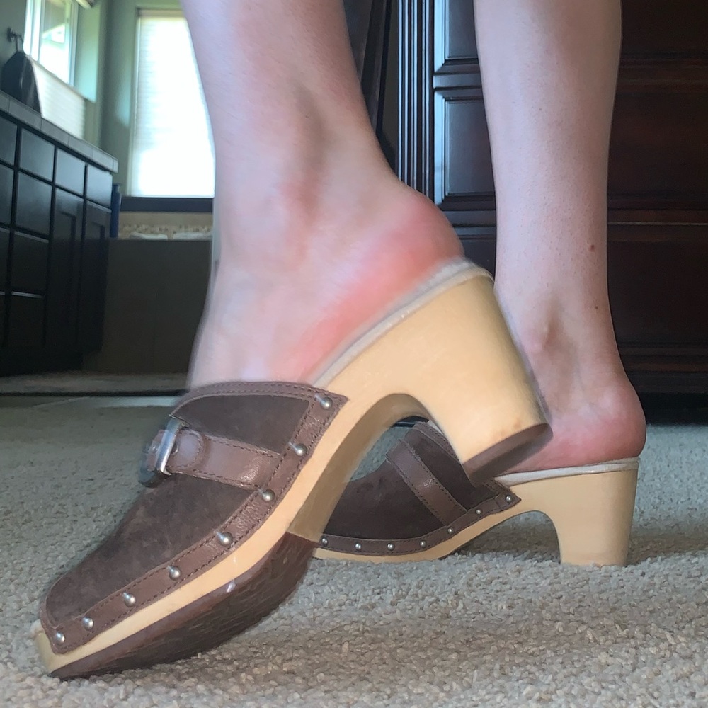 UGG leather mule heels